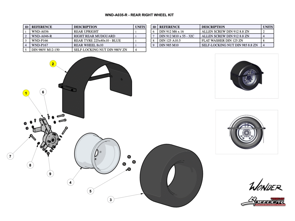 REAR RIGHT WHEEL KIT - BLUE