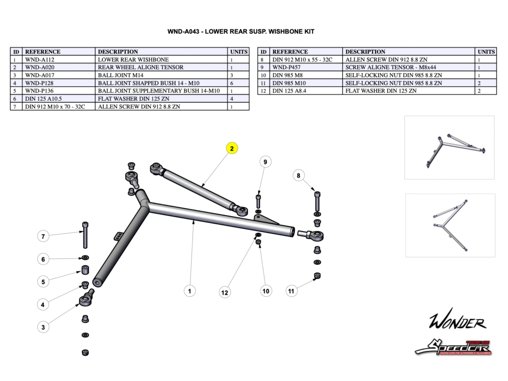 LOWER REAR SUSP. WISHBONE KIT