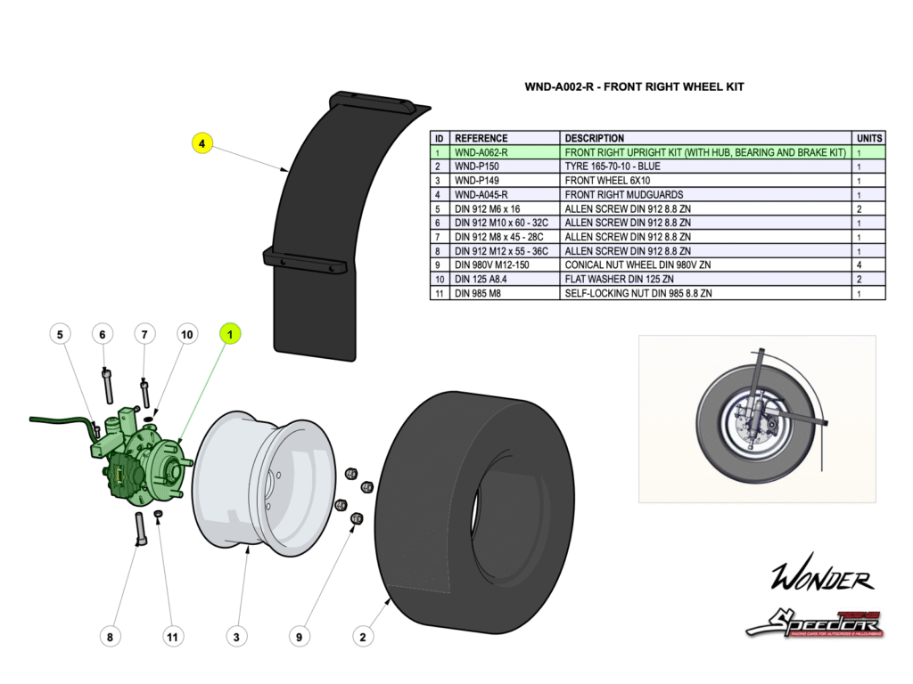 FRONT RIGHT UPRIGHT KIT