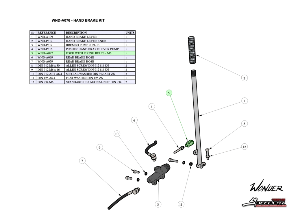 FORK WITH FIXING BOLTS - M6
