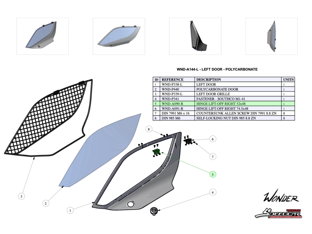 HINGES LIFT-OFF RIGHT 52x48