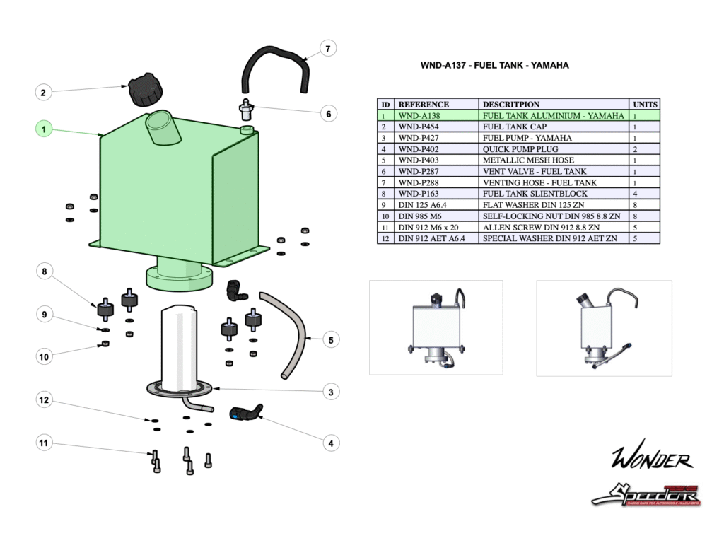 FUEL TANK ALUMINIUM - YAMAHA