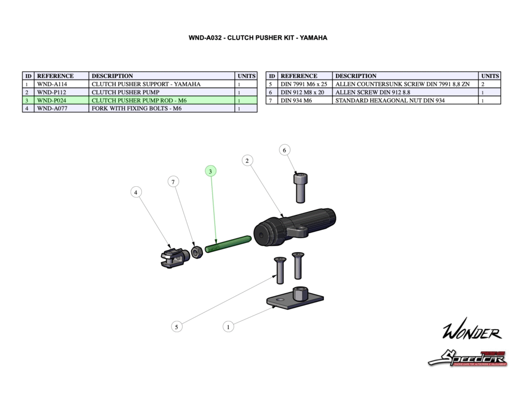 CLUTCH PUSHER PUMP ROD - M6