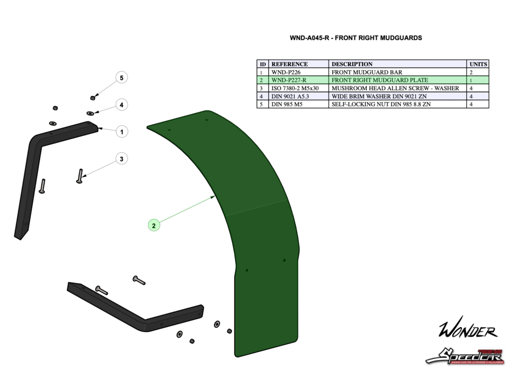 FRONT RIGHT MUDGUARD PLATE