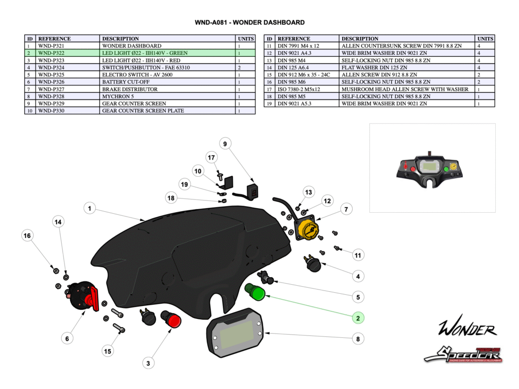 LED LIGHT d22 - GREEN